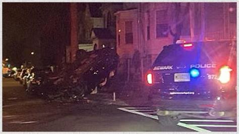 Crash Causes Car to Rollover in Newark