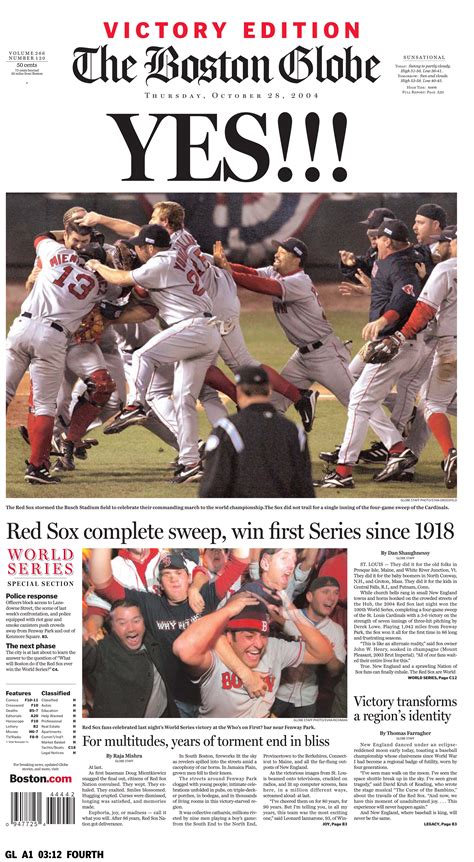 See Globe front pages from past Red Sox championships - The Boston Globe