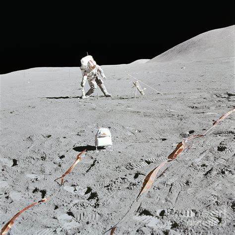 Nasa Astronaut Exploring Moon Surface Photographed By Apollo 14 Crew ...