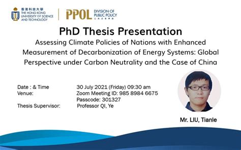 PhD in Public Policy Thesis Presentation - Assessing Climate Policies ...