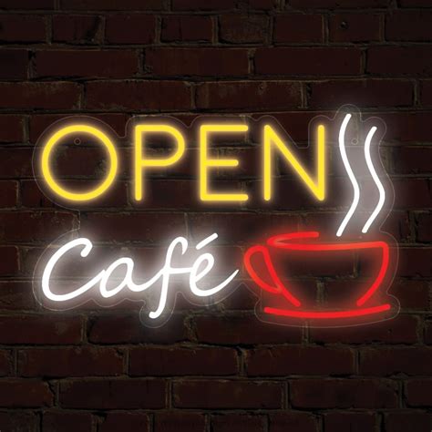 Cafe Open LED Neon Sign pre-made stock in Melbourne