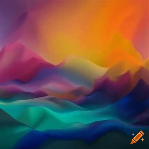 Detailed abstract landscape painting