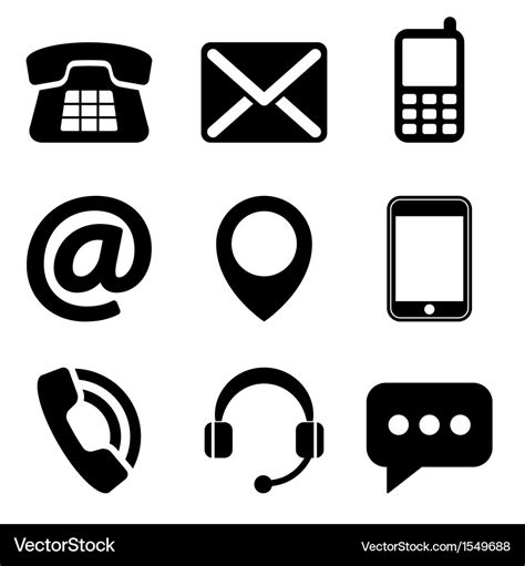 Contact us icons Royalty Free Vector Image - VectorStock