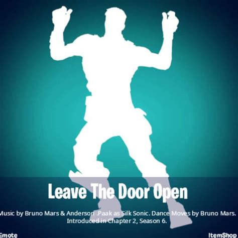 Fortnite Bruno Mars Leave the Door Open Emote Dance Leaked - Fortnite ...