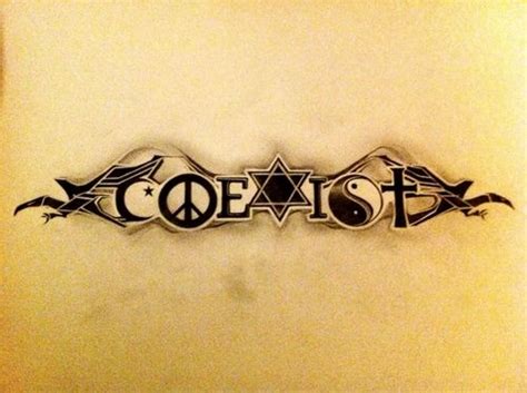 Beautiful and Unique Coexist Tattoo Design