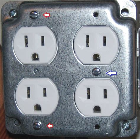 electrical - What is the correct way to attach a receptacle to a metal face plate? - Home ...
