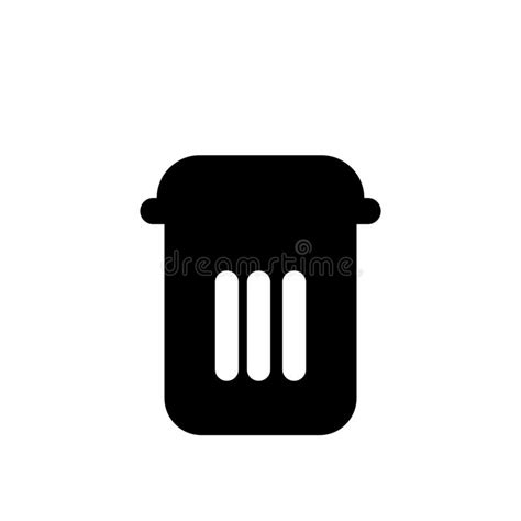 Flat Vector Design Trash Bin Icon Stock Vector - Illustration of waste ...