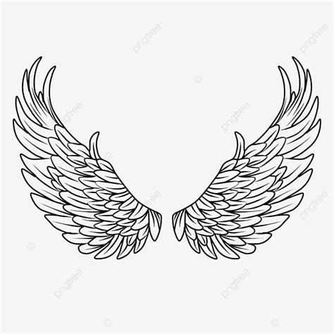 Line Cute Hand Drawn Simple Bird Wings, Bird Drawing, Wing Drawing, Bird Wing Drawing PNG ...