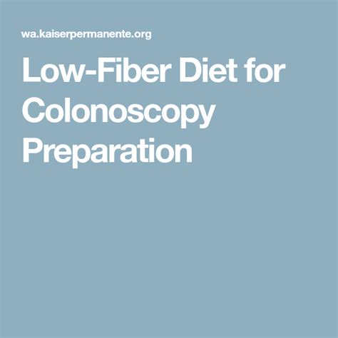 Low-Fiber Diet for Colonoscopy Preparation | Low fiber diet, Colonoscopy prep diet, Colonoscopy diet