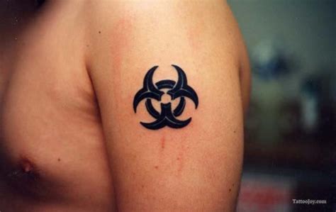 Gorgeous Biohazard Sign Arm Tattoo Style