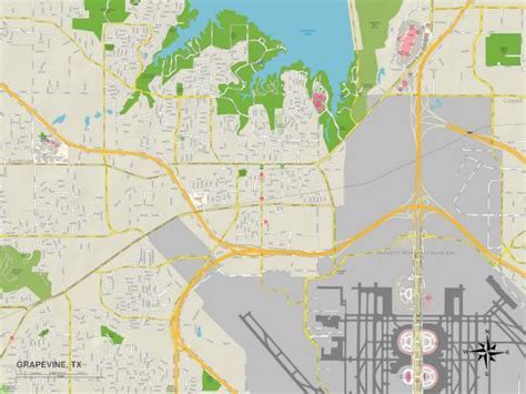 'Political Map of Grapevine, TX' Prints | AllPosters.com