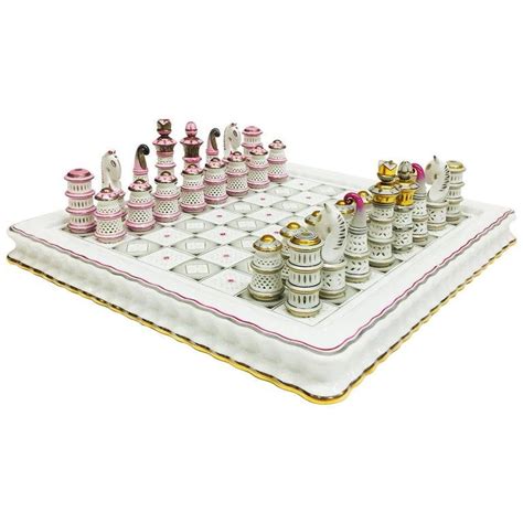 Herend Hungary Porcelain Limited Edition Chess Set 2006 with Board in Blue Case | Chess set ...