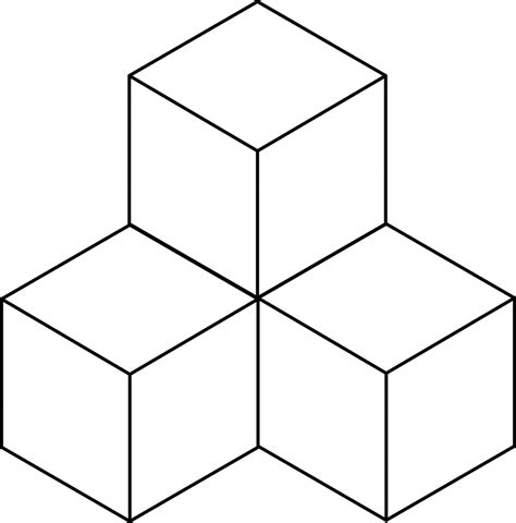 4 Stacked Congruent Cubes | ClipArt ETC