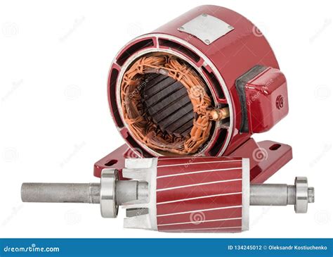 Rotor and Stator of Electric Motor, Isolated on White Background Stock ...