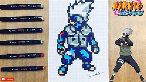 TUTO DESSIN PIXEL ART KAKASHI NARUTO / HOW TO DRAW KAKASHI NARUTO PIXEL ...