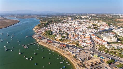 Aerial View of the Village of Alvor, in the Summer, in Southern ...