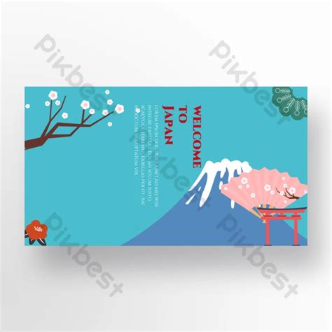 Blue Background Mount Fuji Banner | PSD Free Download - Pikbest