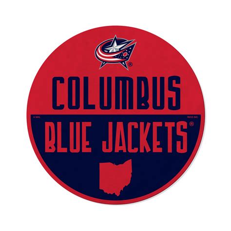 Blue Jackets Shape Cut Logo With Header Card - Classic Design