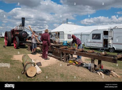 Steam-powered sawing, Heckington Show, Lincolnshire, England Stock Photo - Alamy