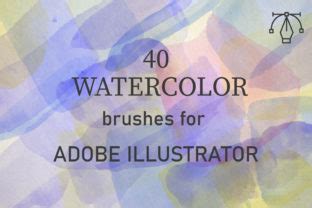 40 Watercolor Brushes for Illustrator Graphic by SNGraphic · Creative Fabrica