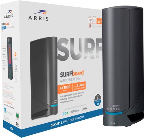 Customer Reviews: ARRIS SURFboard DOCSIS 3.1 Cable Modem & Wi-Fi 6 Router Combo Black G34 - Best Buy