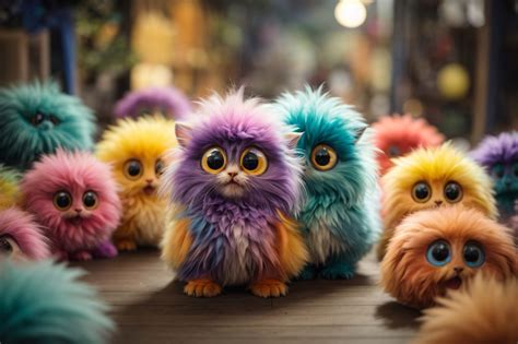 Cute Fluffy Multi-colored Monsters Free Stock Photo - Public Domain ...