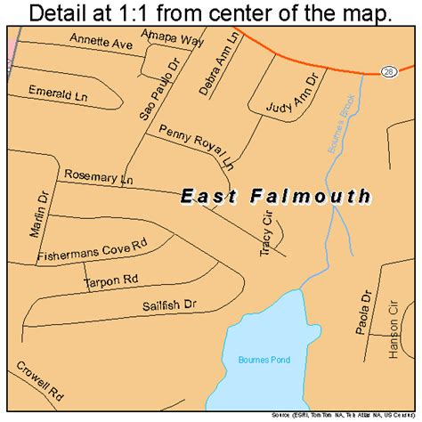 East Falmouth Massachusetts Street Map 2518980