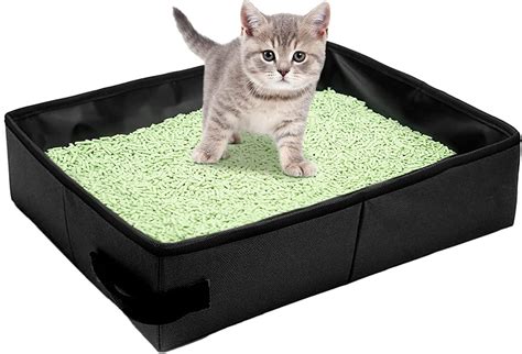 Cat Travel Litter Box,Portable Litter Box for Cats Collapsible Cat ...