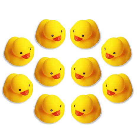 Rubber Duckie Bath Ducks Toys Family Pack - Baby Bath Toy - Pack of 10 ...