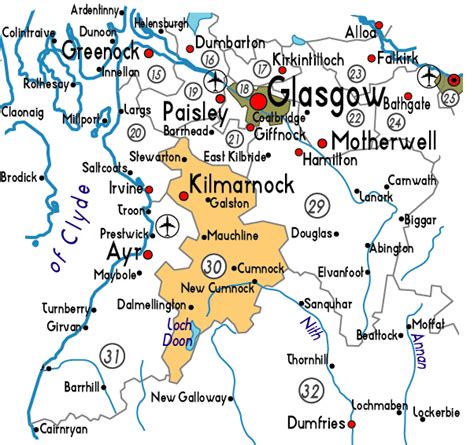 Map of East Ayrshire Province Area