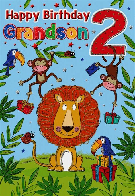 2nd Birthday Card GRANDSON - 2 Today - 9 x 6.25 Inches - Regal Publishing #RegalPublishing ...