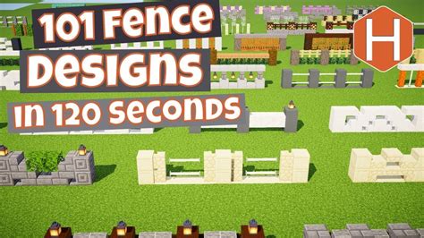 101 Fence Designs in 260 Seconds Minecraft - YouTube