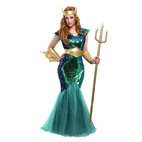 Beautiful Iridescent Adult Step Up Mermaid Sea Siren Cosplay Halloween Costume For Womens Rise ...