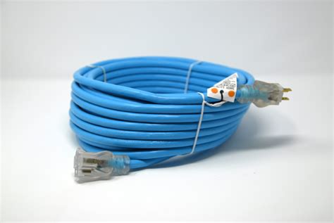 10 Gauge SJTW Extension Cord w/ Single Lighted End (Blue) | Fourman Industries