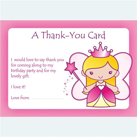 Girls Thank-you Party Cards | Birthday Cards