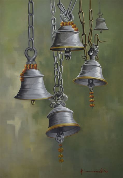 Buy Temple Bells - Realism, Spiritual Painting Online | Fizdi