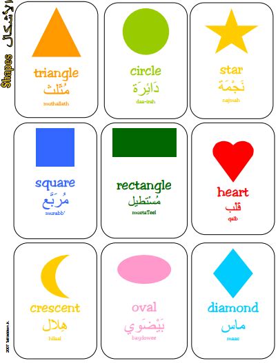 Arabic Shape Flashcards | Learn arabic language, Arabic alphabet for kids, Learn arabic online