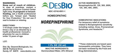 BUY Norepinephrine (Norepinephrine) 6 [hp_X]/mL from GNH India at the ...