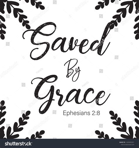 Bible Verse Saved By Grace Ephesians Stock Vector (Royalty Free ...