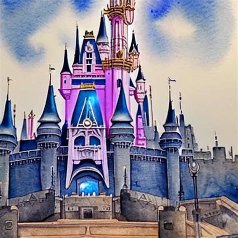 a beautiful watercolour painting of the disney castle | Stable Diffusion