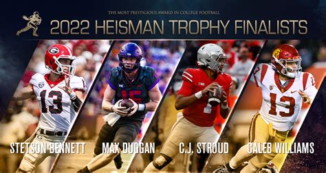 Bennett, Duggan, Stroud, Williams Named 2022 Heisman Trophy Finalists ...