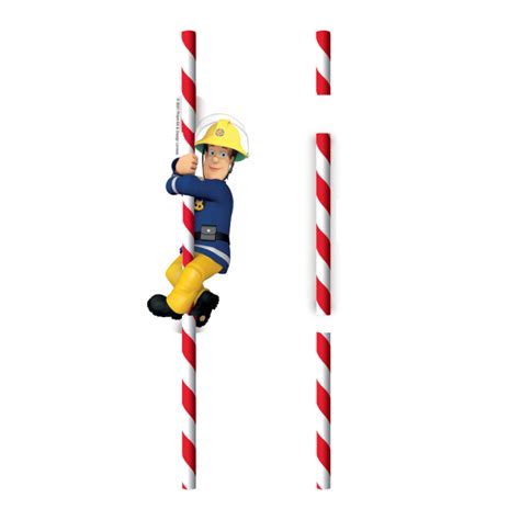 8 Drinking Straws Fireman Sam Paper : Amscan Europe