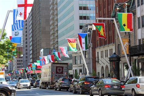 montréal, canada, flags, architecture, car, city, motor vehicle ...