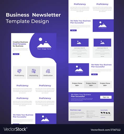 Promotional business newsletter template Vector Image