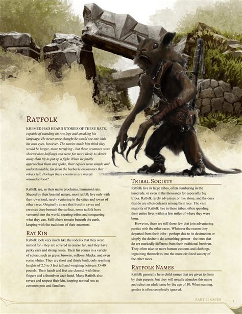 DnD 5e Homebrew — Ratfolk race by Jonoman3000