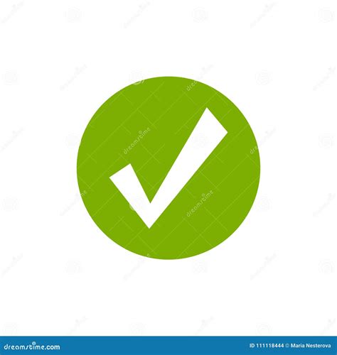 Check Mark. Valid Seal Icon. Green Crazy Tick in Green Circle. Flat OK Sticker Icon. Isolated on ...