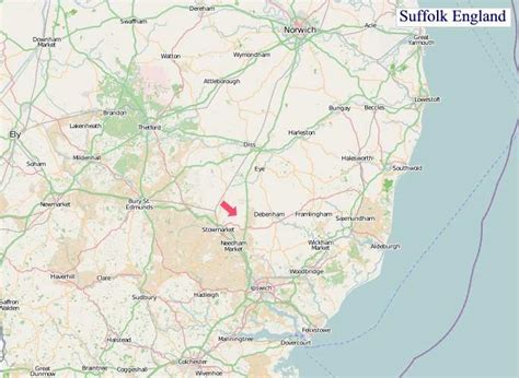 A Map of Suffolk England. Suffolk UK Map