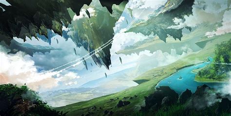 Floating Island, Jonathan Lam | Fantasy landscape, Environment concept art, Fantasy art landscapes