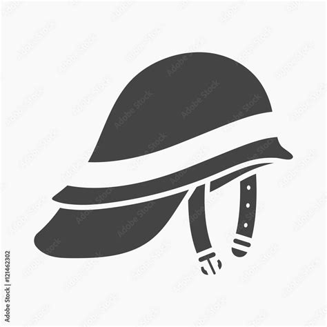 Firefighter Helmet icon black. Single silhouette fire equipment icon ...