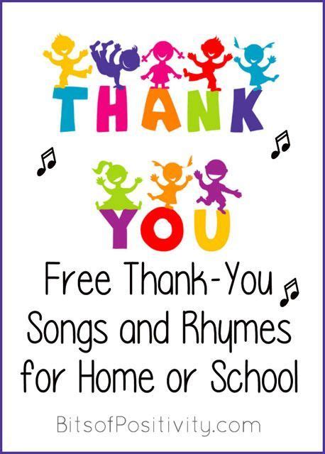 Free Thank-You Songs and Rhymes for Home or School | Thank you song ...